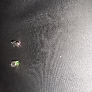Silver Stud Earrings with Green and Purple Stones